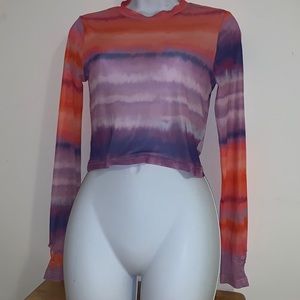 Akira colorful mesh long sleeve